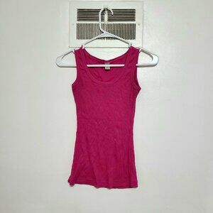 Pink Ribbed Sleeveless Tank Top